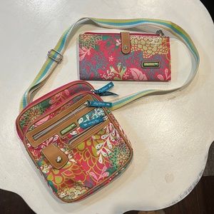 Cross body Lilly Bloom purse and matching wallet